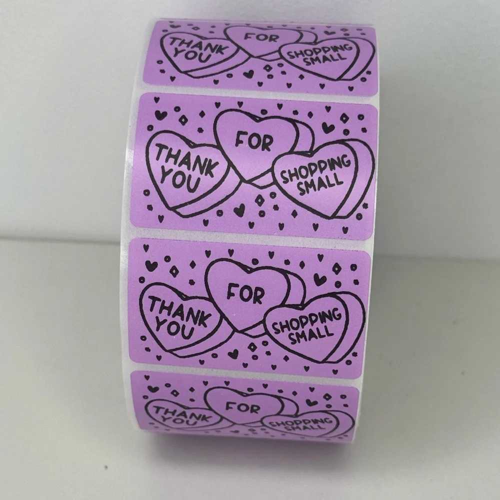 Thank You For Shopping Small, Valentine's Day Happy Mail Sticker, Heart Stickers - Picture 2 of 9